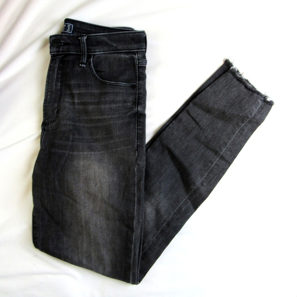 Abercrombie & Fitch Jeans Black High Rise Super Skinny Raw Hem Women's Size 4